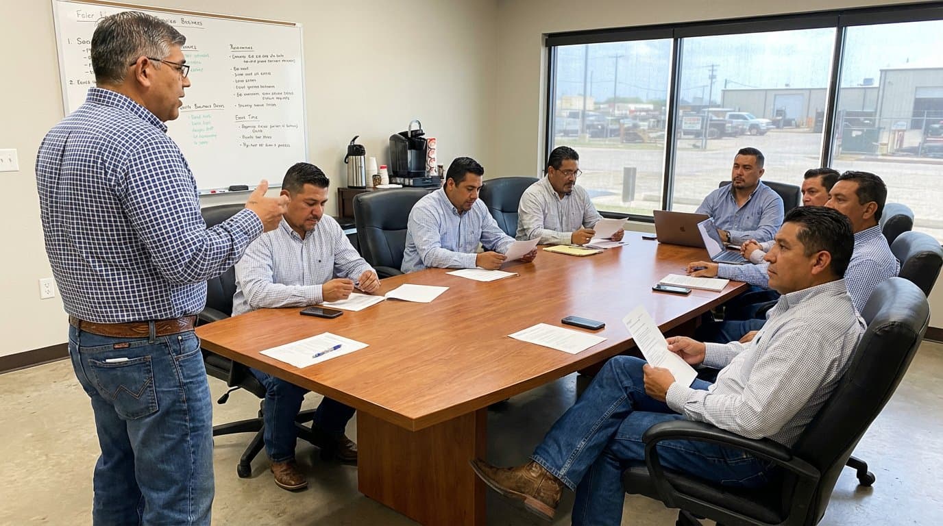 Daniel leading an operations working session with a contractor leadership team